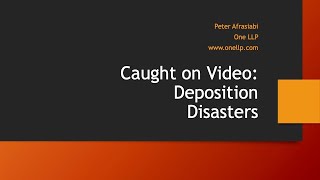 Caught on Video Deposition Disasters [upl. by Lezlie229]