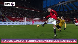 REALISTIC GAMEPLAY FOOTBALL4LIFE UPDATE INJURIES amp GK  PES 2021 amp FOOTBALL LIFE [upl. by Sitnik]