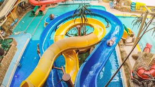 THUNDER FALLS Water Slides at Sandcastle Water Park [upl. by Zins]