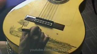 Canut Painting and signing my Guitar Enamorado Soy [upl. by Adekahs]