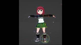 Blender Auto rig pro skirt rig test [upl. by Nollek624]