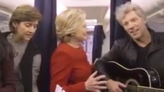 Hillary Clinton Does Mannequin Challenge With Bon Jovi amp More [upl. by Rehoptsirhc]