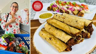 Muy Barata SIN CARNE Alta en Proteína Sin Grasa Azúcar Acido Úrico TAQUITOS DE FRIJOLES RANCHEROS [upl. by Leifeste800]