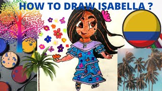 How to Draw ISABELLA FROM Encanto  Isabela Madrigal Face  Disney Encanto 2022 Cartoon girl [upl. by Ahael]