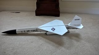 RC Bomarc Missile Rocket boosted glider E12 Aerotech flights [upl. by Mide]