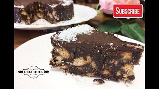 NO BAKE CHOCOLATE BISCUIT CAKETORT DE BISCUITI FARA COACERE [upl. by Emiaj588]