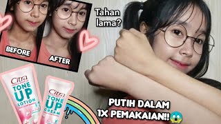 Review Citra Tone Up Cream amp Citra Tone Up Lotion Cerah dalam 1x Pemakaian😱  Willy Puspita [upl. by Sonafets]