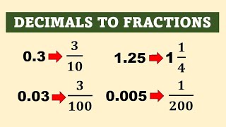 Decimals to Fractions Fast Conversion by Math Teacher Gon [upl. by Airitac9]