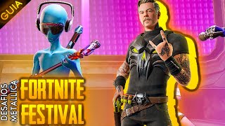 COMO COMPLETAR LOS DESAFIOS DE METALLICA x FORTNITE FESTIVAL  GUITARRA GRATIS  Parte 1  T3C5 2024 [upl. by Tedmann139]