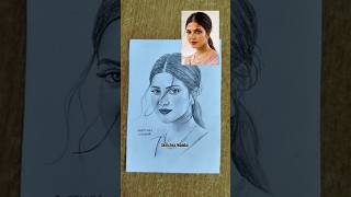 Beautiful Malavika Mohanans Drawing youtubeshorts malavikamohanan Sketches mandar [upl. by Biles]