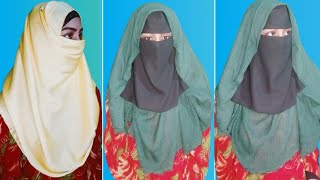 2 Hijab Easy Niqab Tutorial With 1 Part Short Niqab  Modest Fashion Hijab Video [upl. by Joell311]