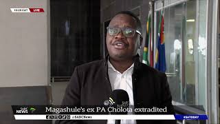 Magashules former PA Moroadi Cholota extradited to SA Khayelihle Khumalo updates [upl. by Ezitram]