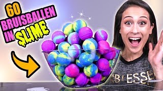 60 BRUISBALLEN MIXEN IN GIGANTISCH SLIJM  Slime Sunday [upl. by Ahsino]