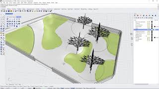 Rhino 3D Basics  Surface Modelling Part IV  Manipulating Topo Adding Site Features [upl. by Harret]