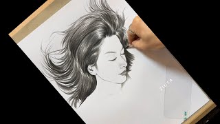 How to Draw Hyper Realistic Girl Step by Step  Learn to Draw Realistic Portraits  Time Lapse [upl. by Ysnat365]