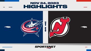 NHL Highlights  Blue Jackets vs Devils  November 24 2023 [upl. by Sullivan297]