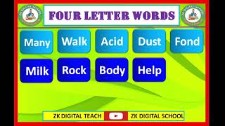 Four letter words  English Activity  Three letter words  Part 2  Garden of words [upl. by Nwahsd]