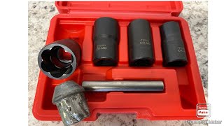 Product Review amp Demonstration of the ABN 5pc Twist Socket Set  Removes Damaged Lug Nuts [upl. by Ynor]