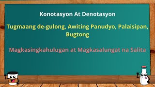 Konotasyon at Denotasyon Karunungang Bayan [upl. by Sascha819]