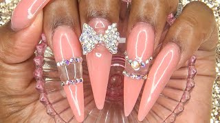 Acrylic Nails Tutorial  How To Encapsulated Nails  Glass Nails  Acrylic Infill  Clear Nails [upl. by Ful600]