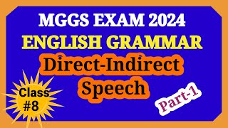 English Grammar Topic DirectIndirect Speech Class8 Part1 MGGS exam 2024 Important Narration [upl. by Asirehc]