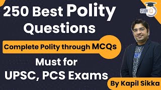 250 Best Polity Questions  Complete Polity through MCQs  Must for UPSC amp State PCS Exams [upl. by Seuqirdor]