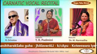 UKS CARNATIC  T R Padmini  Carnatic vocal recital  Listen to the beautiful Shanmugapriya Main [upl. by Elegna]