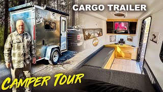 5x8 Cargo Trailer DIY Camper Conversion Build  Tiny House [upl. by Fachan]