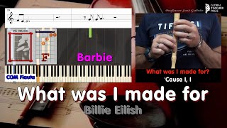 What was I made for Billie Eilish  Notas Flauta Cifra Guitar Acordes Piano Lyrics Karaoke CF [upl. by Terraj]