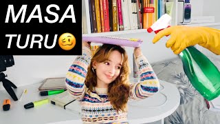 ÇALIŞMA MASAMI DÜZENLİYORUM MASA TURU🤌🏻📚Ecre Ay [upl. by Ynwat]