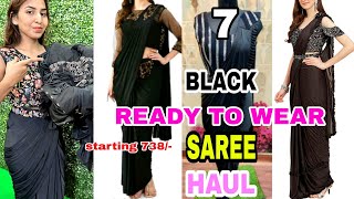 Part3🖤READY TO WEAR SAREE HAUL🖤Meesho party wear 1 minute saree haulTry On Review [upl. by Marne]