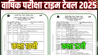 Mpbse Class 10th amp12th Annual Exam 2025 Time Table  एमपी बोर्ड कक्षा 10वी12वी वार्षिक परीक्षा 2025 [upl. by Inod766]