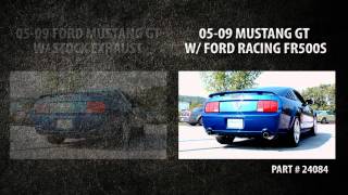 Ford Racing FR500S AxleBack vs Stock Exhaust  20052009 Ford Mustang GT [upl. by Kentigerma]