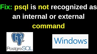 psql is not recognized as an internal or external command in Windows  PostgreSQL System Path  2024 [upl. by Costello405]