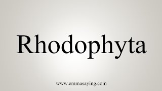 How To Say Rhodophyta [upl. by Asiole]