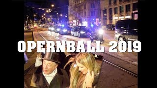 Opernball 2019 POLIZEIESKORTEN LUGNER amp ZAUNGÄSTE [upl. by Dnaltiak]