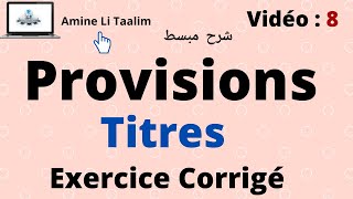 Provision Sur les Titres TP et TVP Exercice corrigé [upl. by Horner]