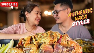 Indian pork mukbang  Naga style pork with axone and yamarbi  Northeast India mukbang food [upl. by Avilys]