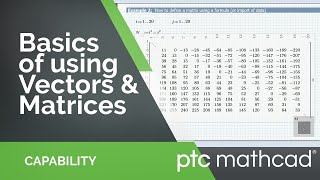 Basics of using Vectors and Matrices in Mathcad Prime [upl. by Hoagland]