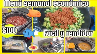 4 recetas económicas 100😱 menú semanal 💰 para 6 personas ✅ [upl. by Francklyn]