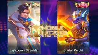 Granger Starfall Knight VS LightbornOverrider Skin Comparison  Mobile Legends Bang Bang [upl. by Henrieta944]