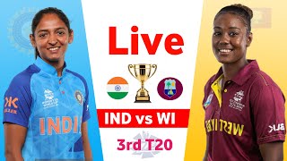 🔴Live India W VS Westindies W 3rd T20 Match Score 2024  IND W vs WI W Live Score amp Commentray [upl. by Adnuahs]