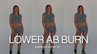 LOWER AB BURN WORKOUT  no breaks repeat 3x [upl. by Ylra]