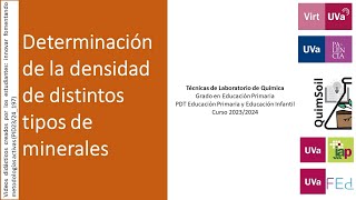 Determinación de la densidad de distintos tipos de minerales [upl. by Allesiram]