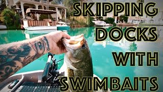 Skipping docks with swim baits for largemouth bass [upl. by Aeneas993]