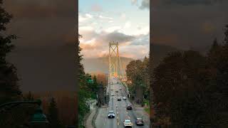 Stanley park bridge looks like the Golden Gate Bridge 🥰❤️😍 gorgeous sunset travel vancouver [upl. by Ahsilam876]