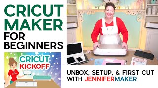 Cricut Maker for Beginners Unboxing Setup amp First Cut  Cricut Kickoff Lesson 1 [upl. by Llemhar]