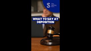 What To Say At Deposition legal deposition [upl. by Nnaeirual18]