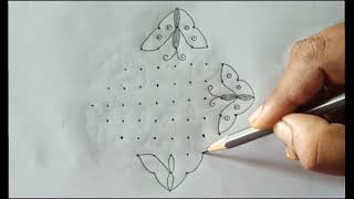 simple chukkala muggulu easy rangoli design 11×1 dots muggulu [upl. by Carlisle690]