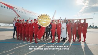 SKYTRAX World Airline Awards 2018 Austrian Airlines employees Clinch European Championship [upl. by Paley]